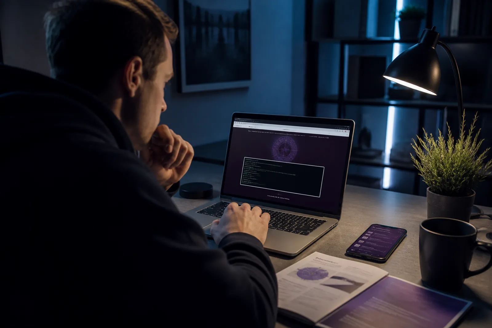 A user verifying the digital signature of the Tor Browser download on a laptop.