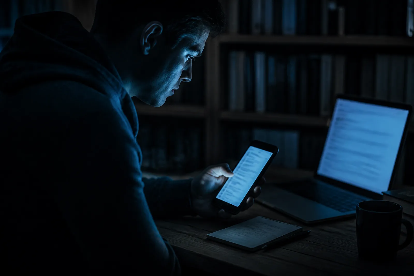 A user examines a list of mysterious phone numbers related to the dark web.